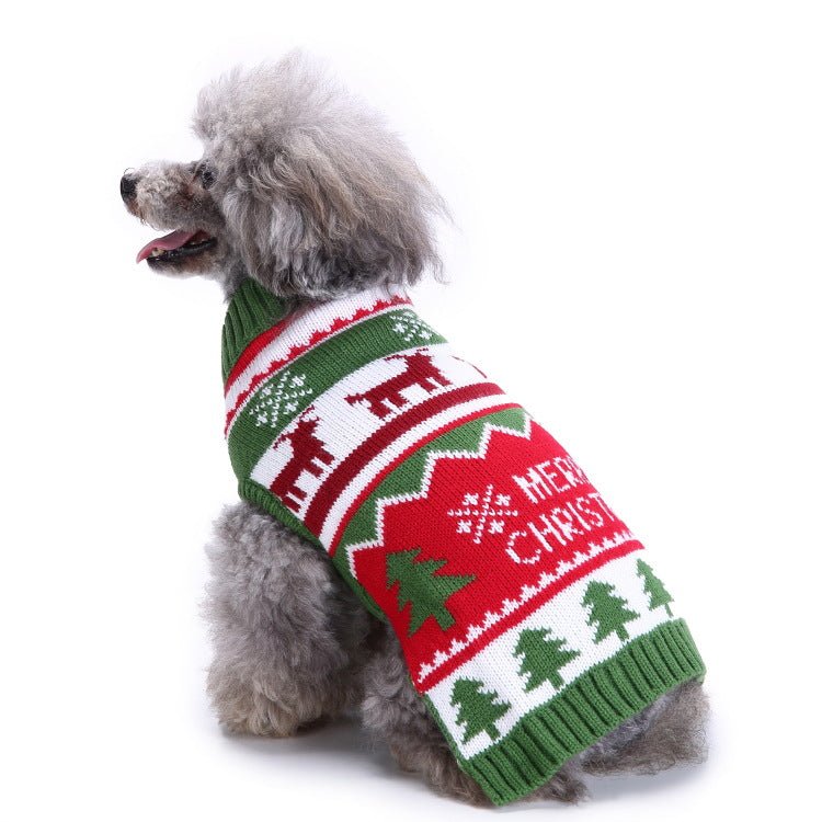 Pet Bone Stripe High Neck Christmas Sweater | Luxury Home Accessories | Heulog Glow
