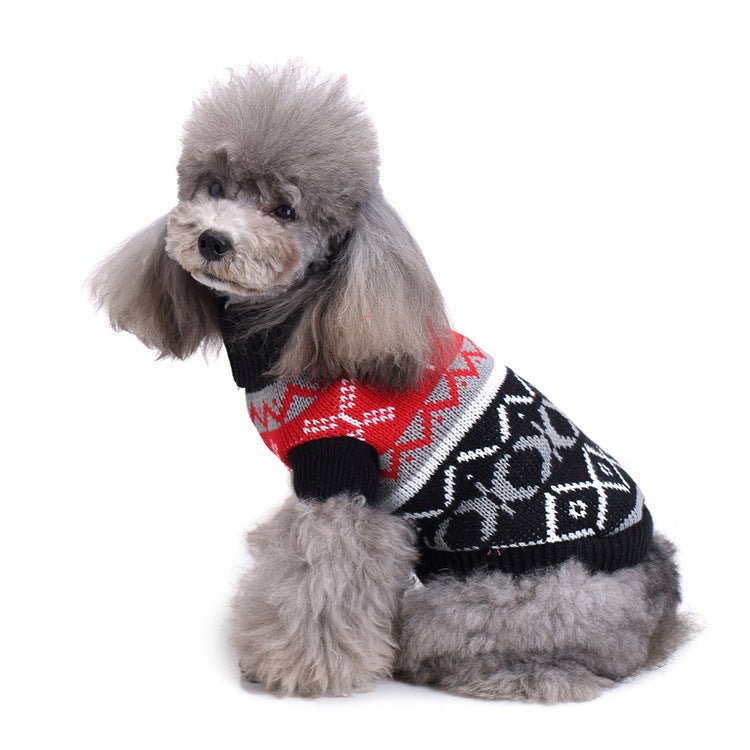 Pet Bone Stripe High Neck Christmas Sweater | Luxury Home Accessories | Heulog Glow