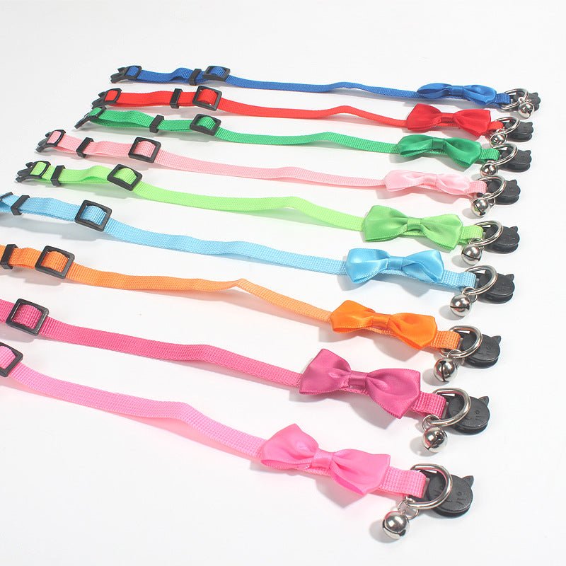 Pet Bow Collar Nylon Ribbon Multi-color Adjustable With Bell Pet Decorations | Luxury Home Accessories | Heulog Glow