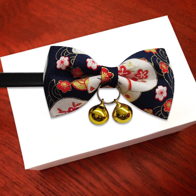 Pet Cat Bow Tie Handmade Collar Bell Identity Tag | Luxury Home Accessories | Heulog Glow