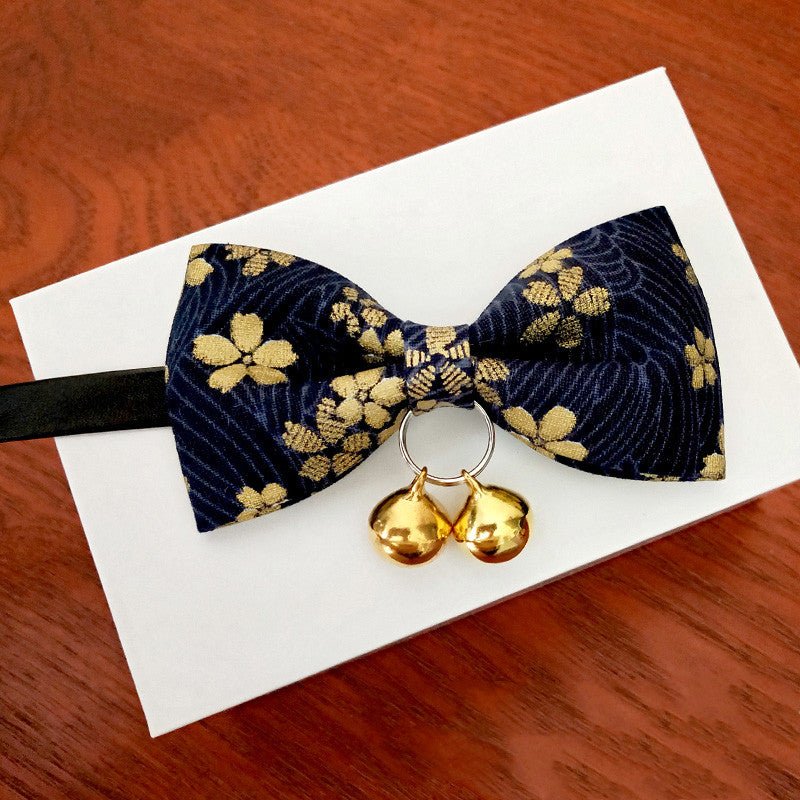 Pet Cat Bow Tie Handmade Collar Bell Identity Tag | Luxury Home Accessories | Heulog Glow