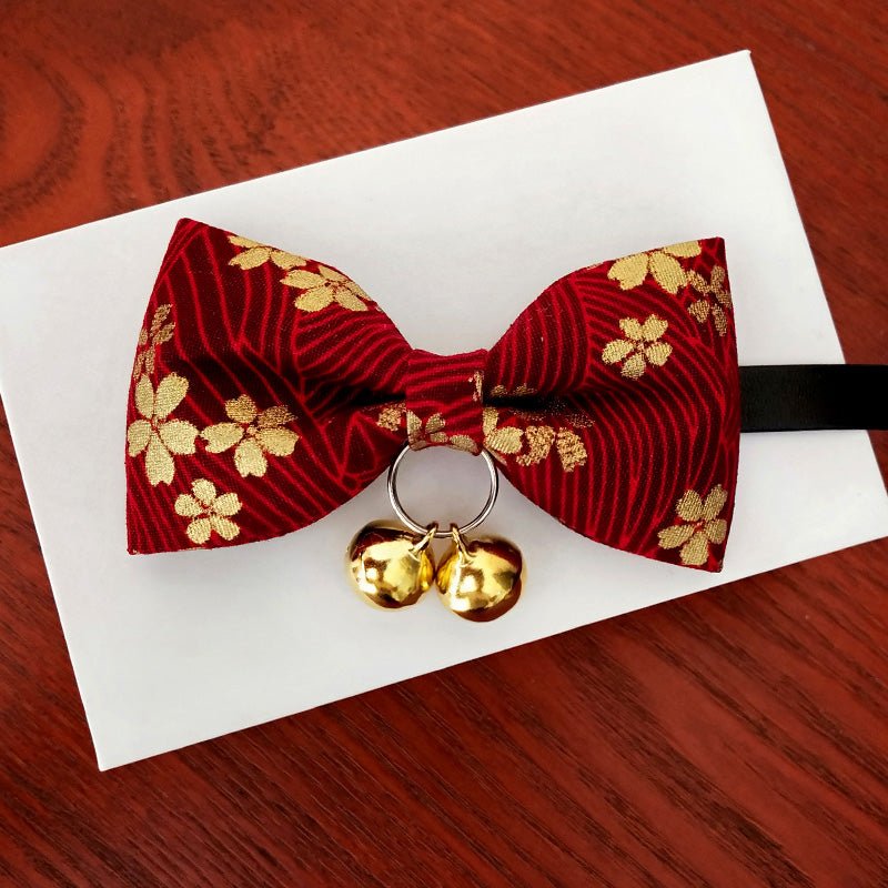 Pet Cat Bow Tie Handmade Collar Bell Identity Tag | Luxury Home Accessories | Heulog Glow