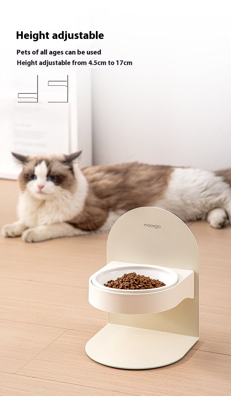 Pet Ceramic Cat Bowl With High Foot And Slanted Mouth For Cervical Protection | Luxury Home Accessories | Heulog Glow