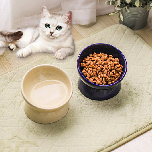 Pet Ceramic Neck Guard Cat Bowl | Luxury Home Accessories | Heulog Glow