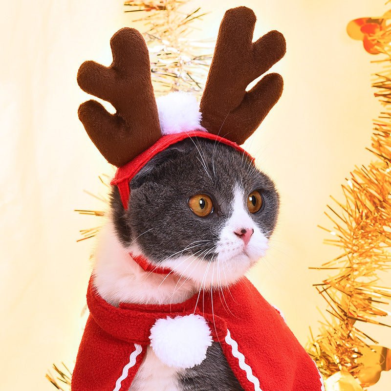Pet Christmas Suit Cat Dog Cloak Hat | Luxury Home Accessories | Heulog Glow