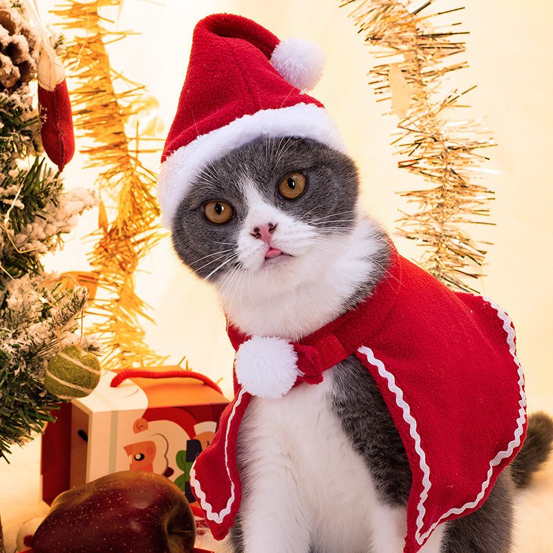 Pet Christmas Suit Cat Dog Cloak Hat | Luxury Home Accessories | Heulog Glow