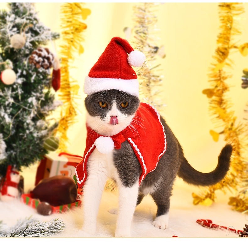 Pet Christmas Suit Cat Dog Cloak Hat | Luxury Home Accessories | Heulog Glow
