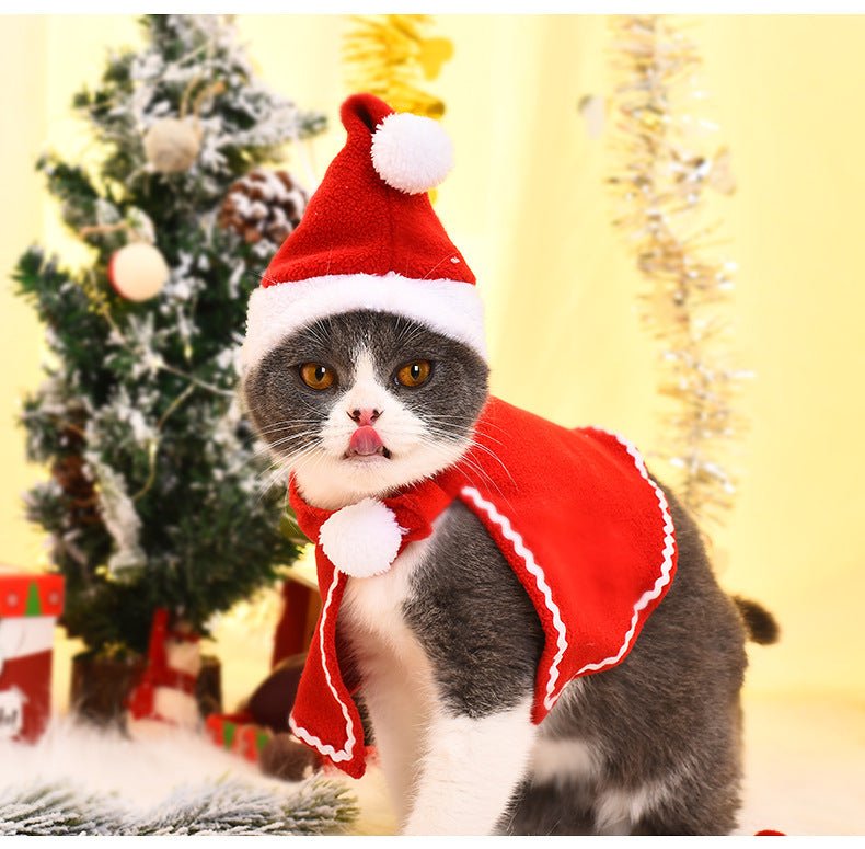 Pet Christmas Suit Cat Dog Cloak Hat | Luxury Home Accessories | Heulog Glow