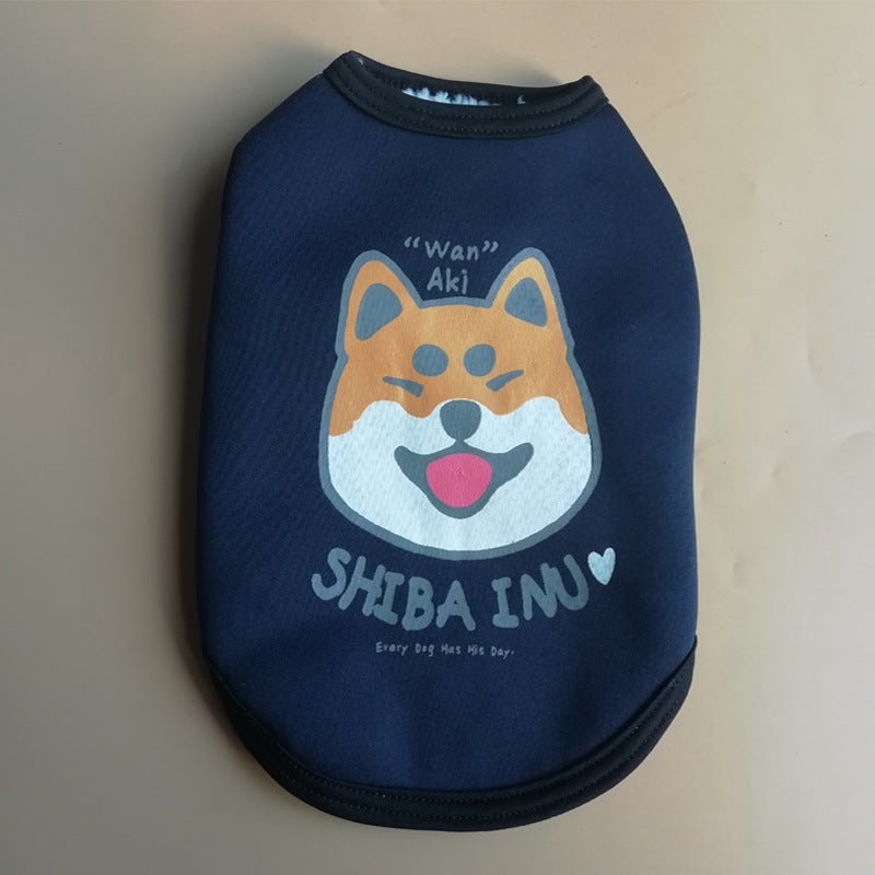 Pet Clothes Cartoon Print Vest Plus Velvet Dog Clothes | Luxury Home Accessories | Heulog Glow