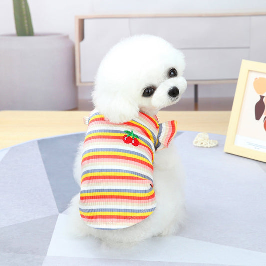 Pet Clothes Dog Color Stripes Skirt Vest | Luxury Home Accessories | Heulog Glow