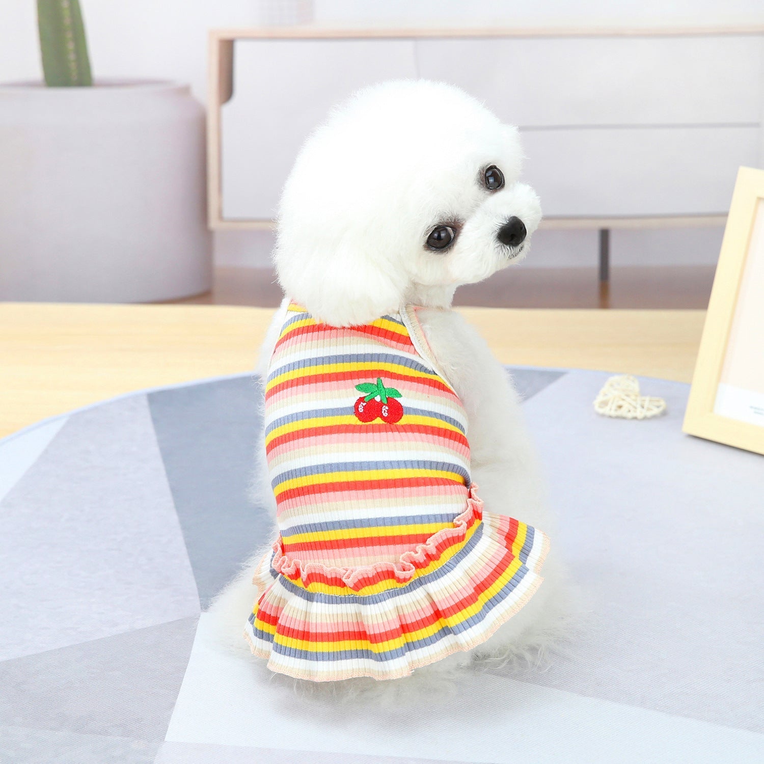 Pet Clothes Dog Color Stripes Skirt Vest | Luxury Home Accessories | Heulog Glow