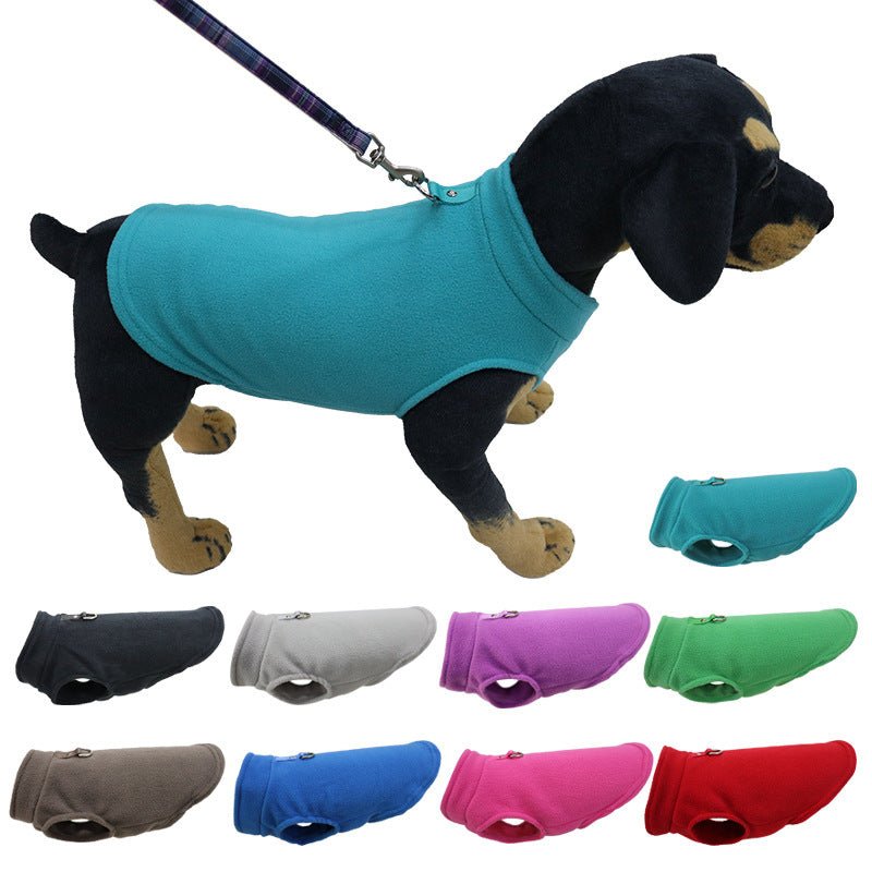 Pet Clothes Dog Thickened Solid Color Polar Fleece Waistcoat | Luxury Home Accessories | Heulog Glow