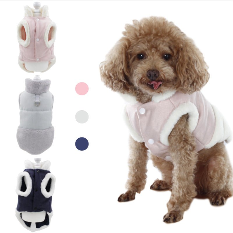 Pet Clothes Plush Warm Dog Vest Vest Style Dog Clothes Fur Collar Pet | Luxury Home Accessories | Heulog Glow