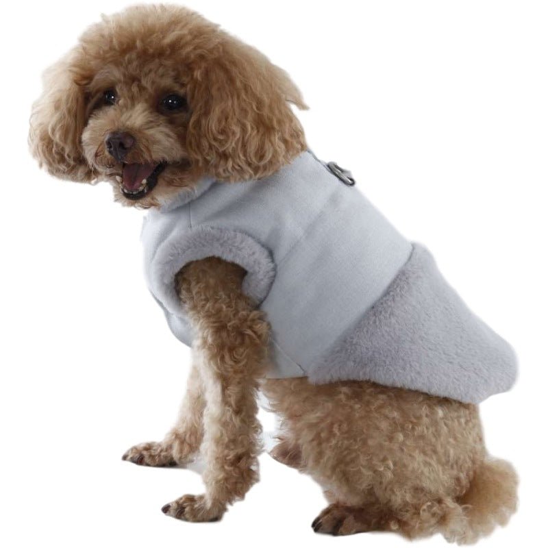 Pet Clothes Plush Warm Dog Vest Vest Style Dog Clothes Fur Collar Pet | Luxury Home Accessories | Heulog Glow