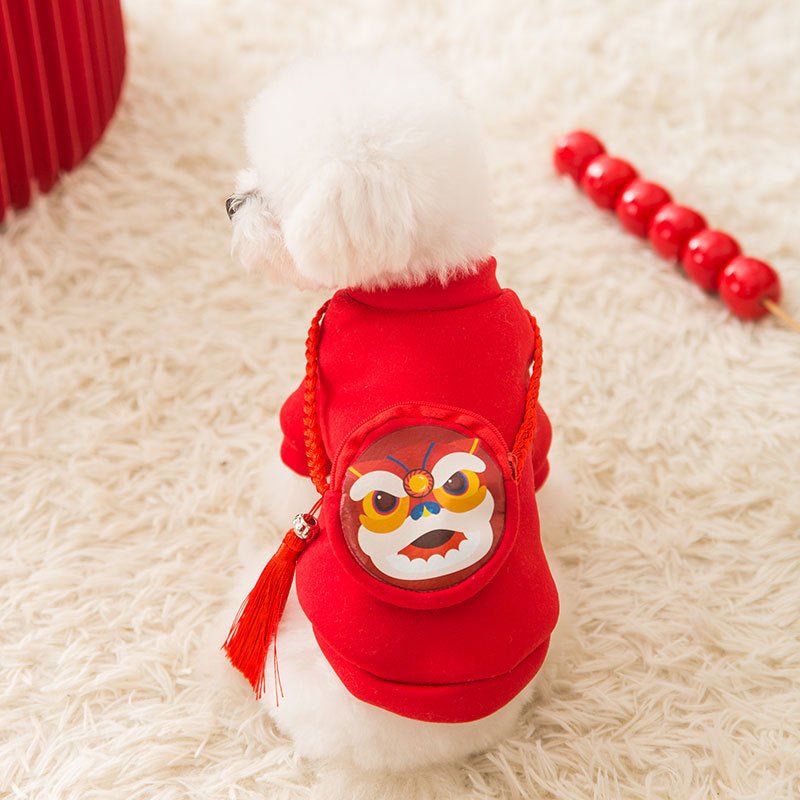 Pet Clothes Spring Lion Dance Hoodie Dog | Luxury Home Accessories | Heulog Glow