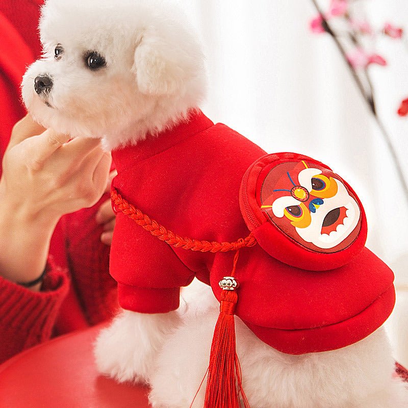 Pet Clothes Spring Lion Dance Hoodie Dog | Luxury Home Accessories | Heulog Glow