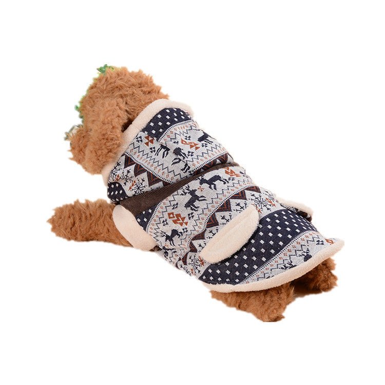 Pet Clothing Fawn Snowflake Hooded Cotton Coat | Luxury Home Accessories | Heulog Glow