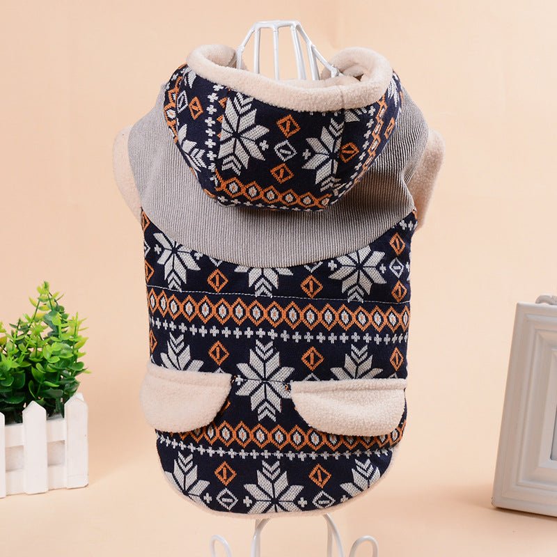 Pet Clothing Fawn Snowflake Hooded Cotton Coat | Luxury Home Accessories | Heulog Glow