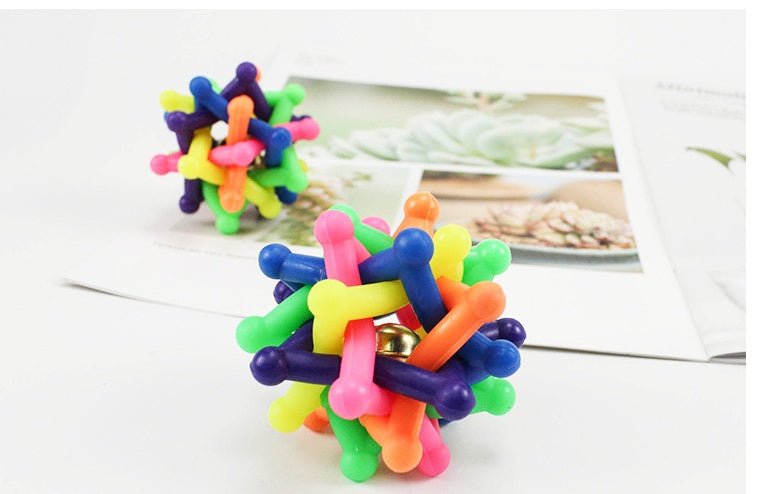 Pet Colorful Bell Woven Ball Dog Rainbow | Luxury Home Accessories | Heulog Glow