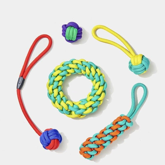 Pet Cotton Rope Knot Toy Set Bite Resistant Teeth Grinding | Luxury Home Accessories | Heulog Glow