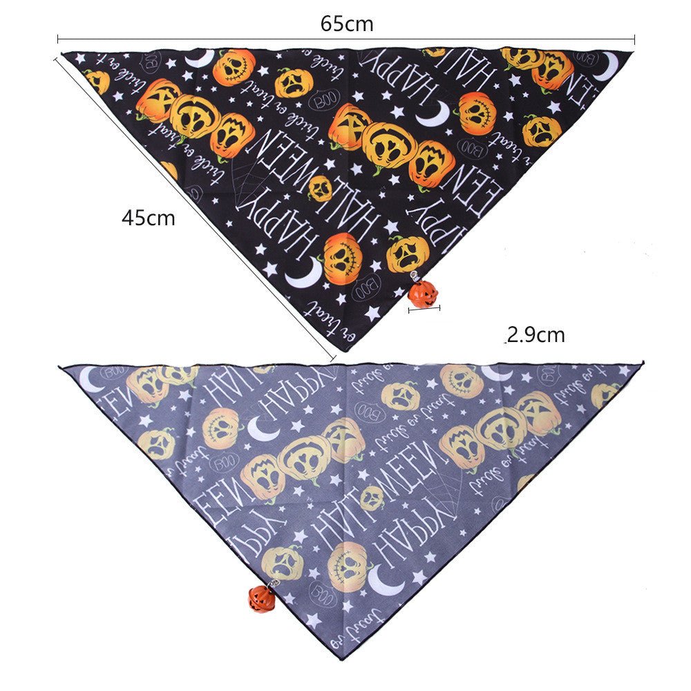 Pet Dog And Cat Halloween Print Triangle Saliva Towel | Luxury Home Accessories | Heulog Glow