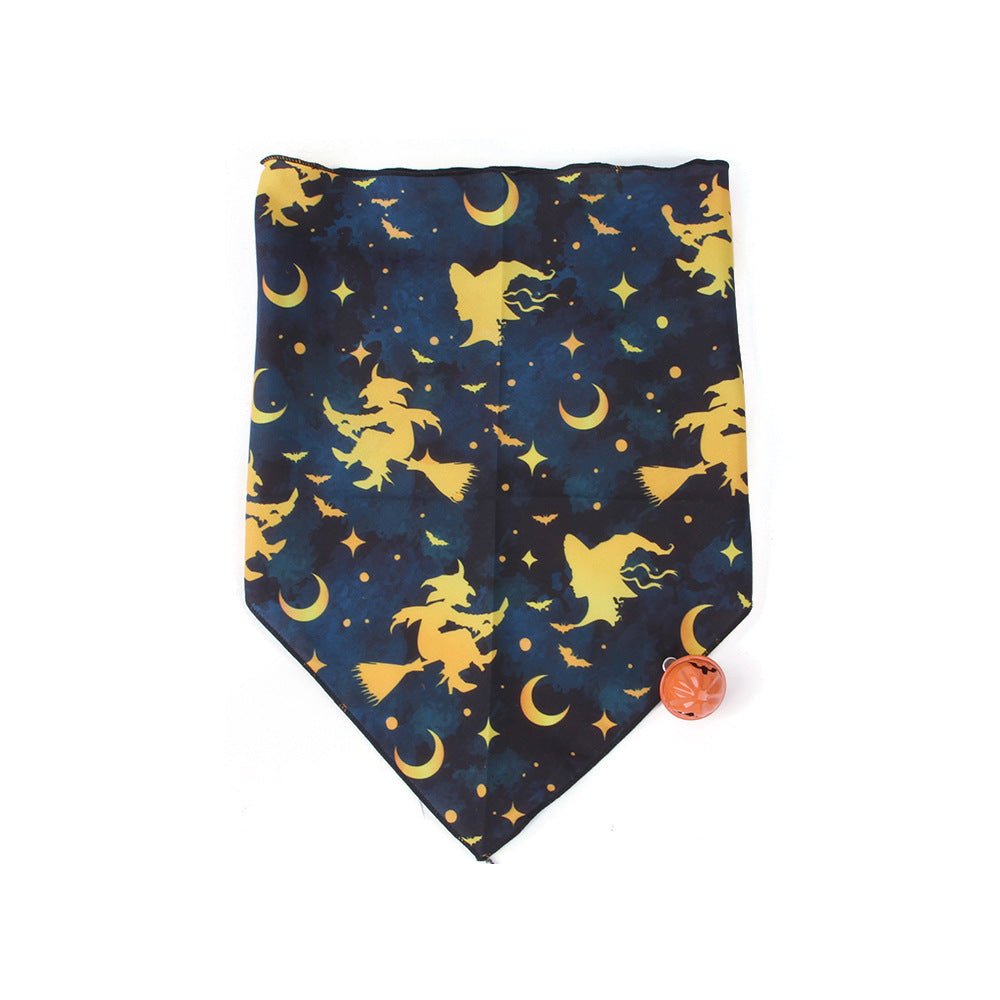 Pet Dog And Cat Halloween Print Triangle Saliva Towel | Luxury Home Accessories | Heulog Glow