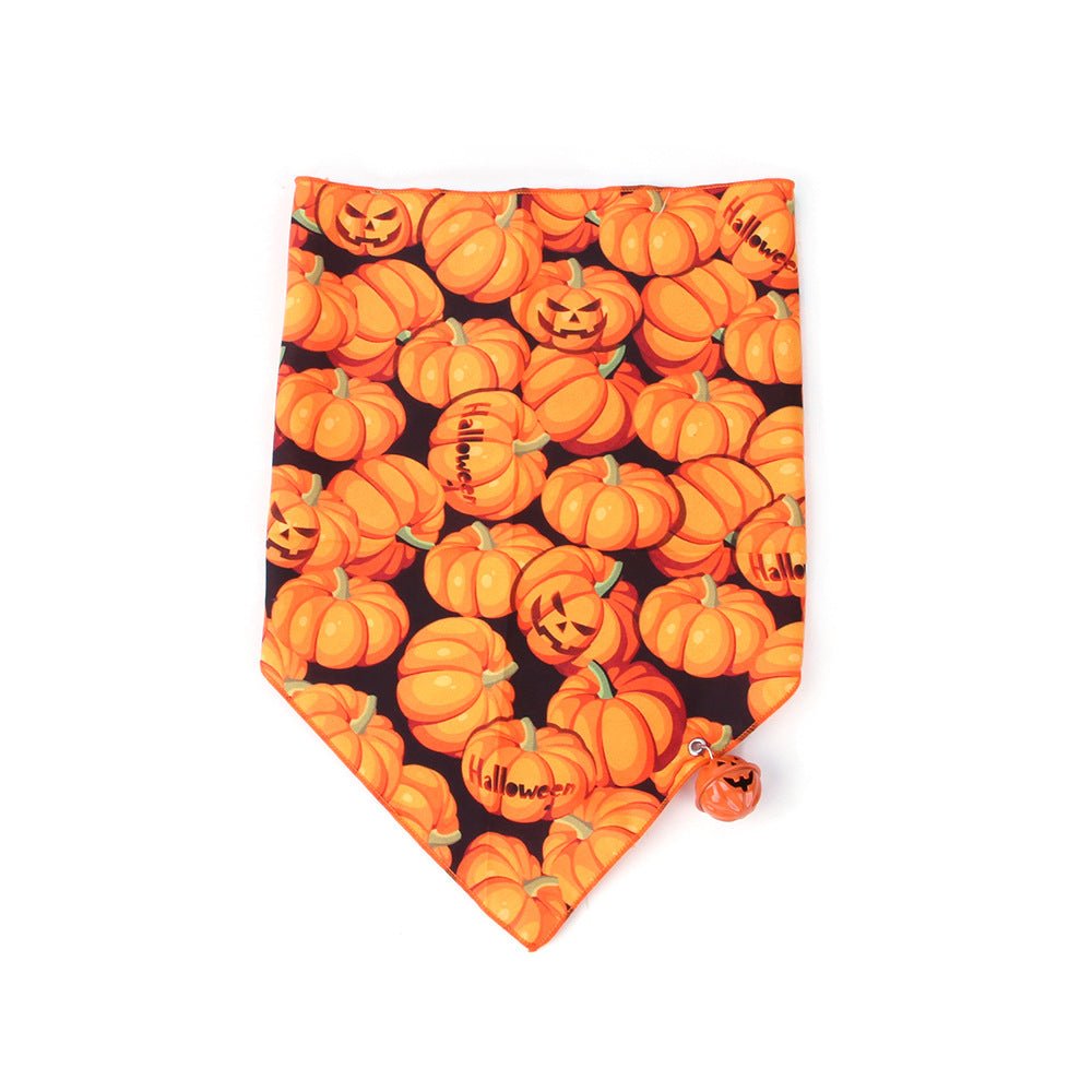 Pet Dog And Cat Halloween Print Triangle Saliva Towel | Luxury Home Accessories | Heulog Glow