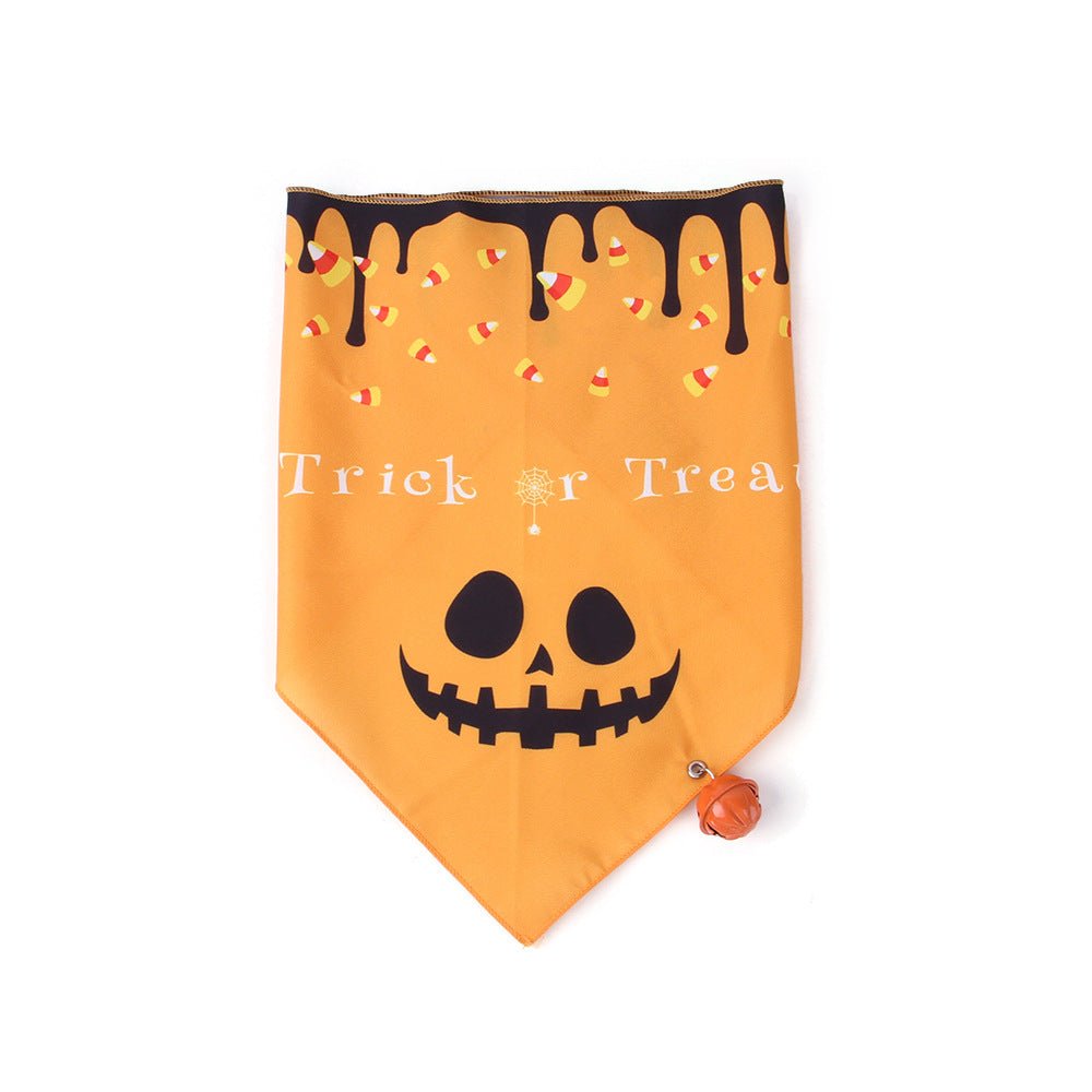 Pet Dog And Cat Halloween Print Triangle Saliva Towel | Luxury Home Accessories | Heulog Glow