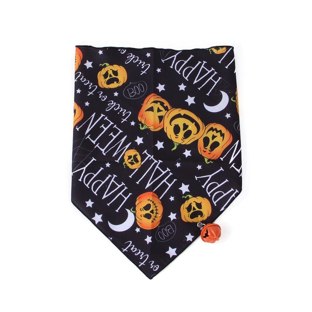 Pet Dog And Cat Halloween Print Triangle Saliva Towel | Luxury Home Accessories | Heulog Glow