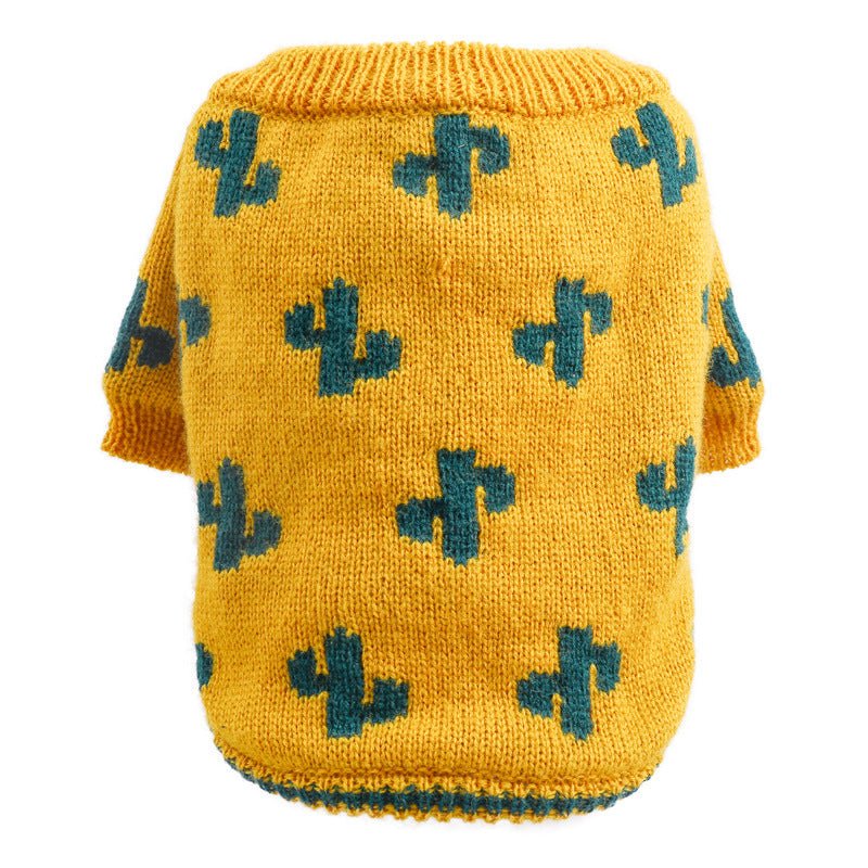 Pet Dog Cat Warm And Comfortable Turmeric Cactus Sweater | Luxury Home Accessories | Heulog Glow
