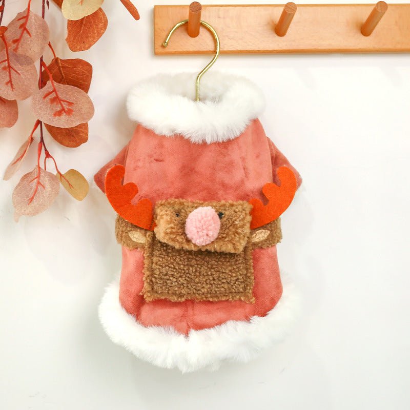 Pet dog clothes cartoon elk cotton coat | Luxury Home Accessories | Heulog Glow