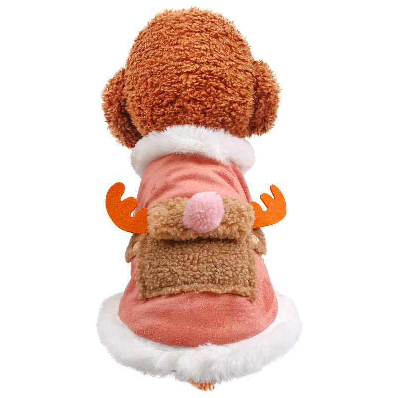 Pet dog clothes cartoon elk cotton coat | Luxury Home Accessories | Heulog Glow