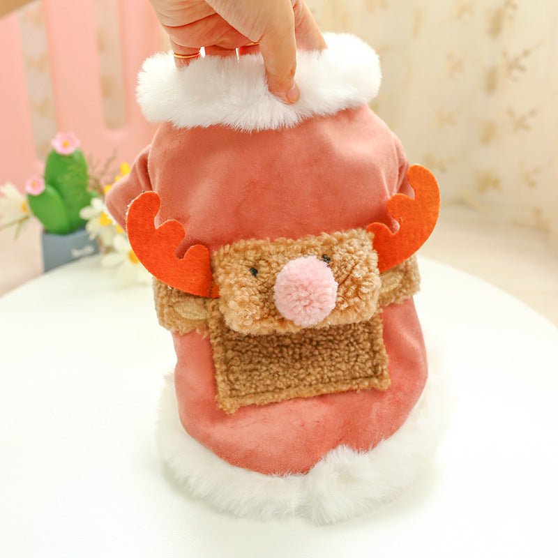 Pet dog clothes cartoon elk cotton coat | Luxury Home Accessories | Heulog Glow