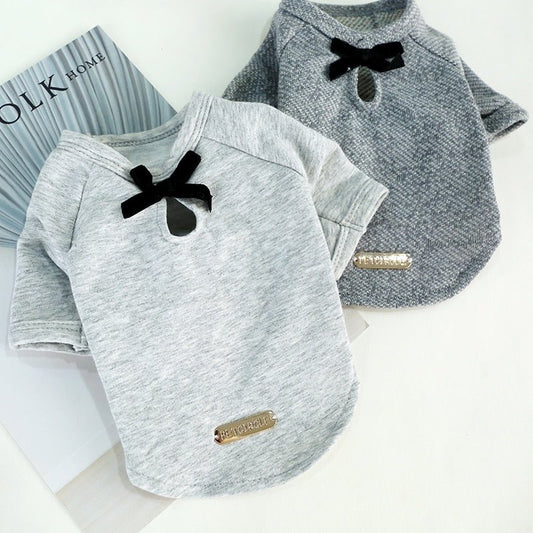 Pet Dog Clothes Cotton Cute Bow Tie T-shirt Clothing | Luxury Home Accessories | Heulog Glow
