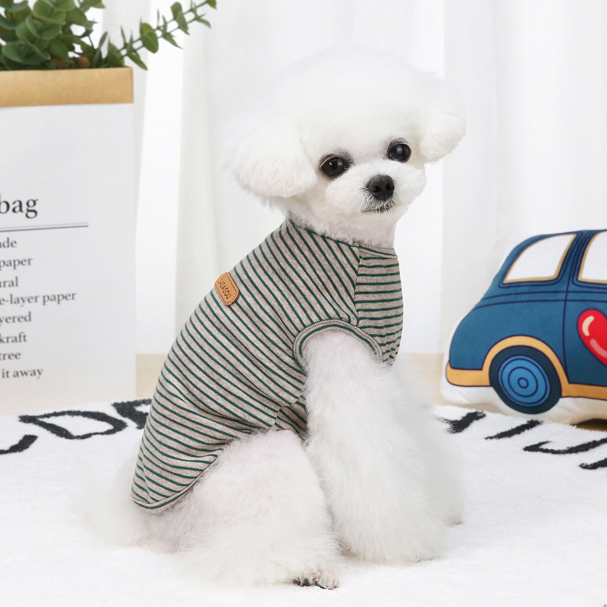 Pet Dog Clothes Thin Trend Striped Vest Teddy Bichon Vip Cat | Luxury Home Accessories | Heulog Glow