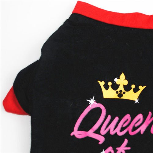 Pet Dog Cotton Printed Breathable Black T-shirt | Luxury Home Accessories | Heulog Glow