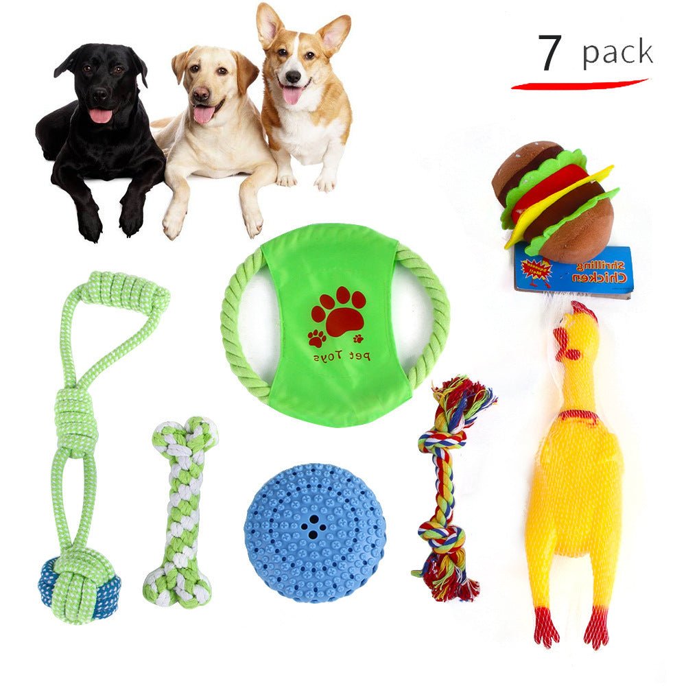 Pet Dog Cotton Rope Bite Resistant Plush Teeth Cleaning Toy Set | Luxury Home Accessories | Heulog Glow