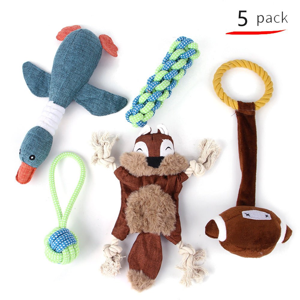 Pet Dog Cotton Rope Bite Resistant Plush Teeth Cleaning Toy Set | Luxury Home Accessories | Heulog Glow