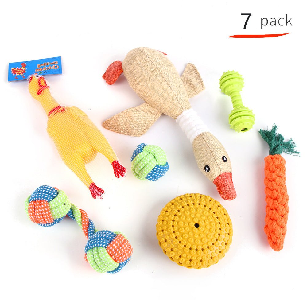 Pet Dog Cotton Rope Bite Resistant Plush Teeth Cleaning Toy Set | Luxury Home Accessories | Heulog Glow