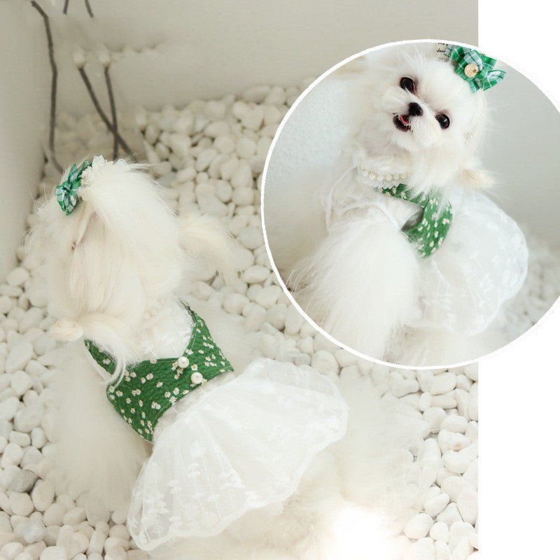 Pet Dog Pure White Princess Spring and Summer Lace Wedding Dress Pettiskirt | Luxury Home Accessories | Heulog Glow