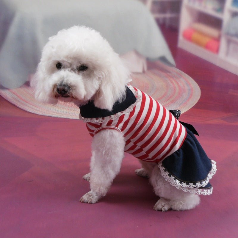 Pet Dog Skirt Bow Cat Clothes Springsummer Color Stripes | Luxury Home Accessories | Heulog Glow
