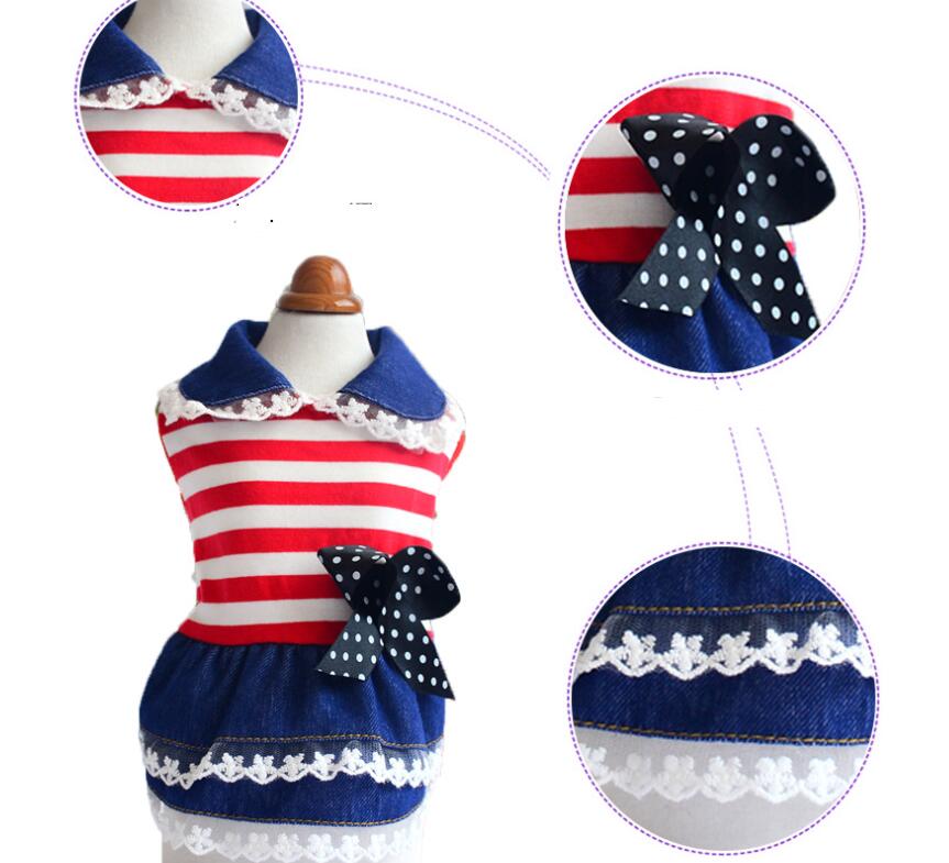 Pet Dog Skirt Bow Cat Clothes Springsummer Color Stripes | Luxury Home Accessories | Heulog Glow