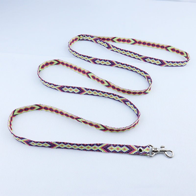 Pet Dog Traction Rope Ethnic Style Woven Collar | Luxury Home Accessories | Heulog Glow