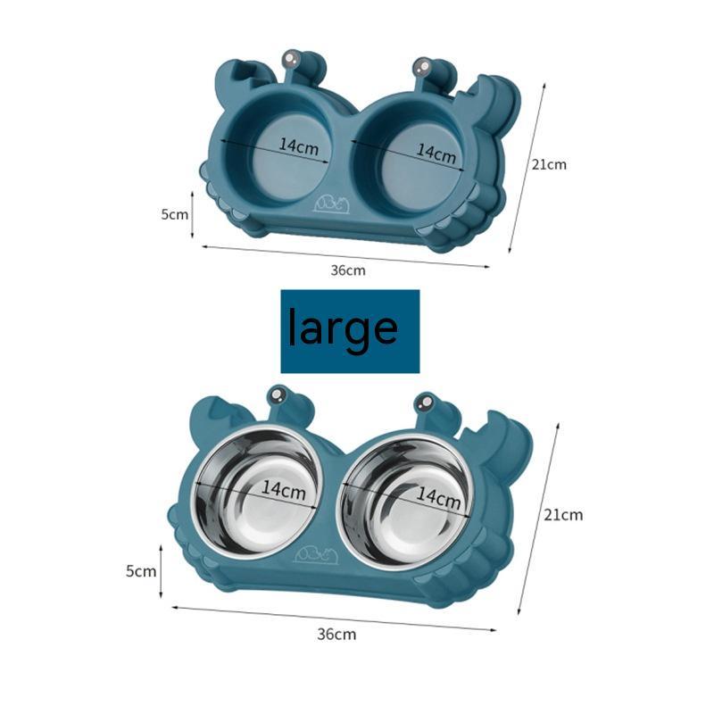 Pet Double Bowl Cat Bowl Removable Stainless Steel | Luxury Home Accessories | Heulog Glow
