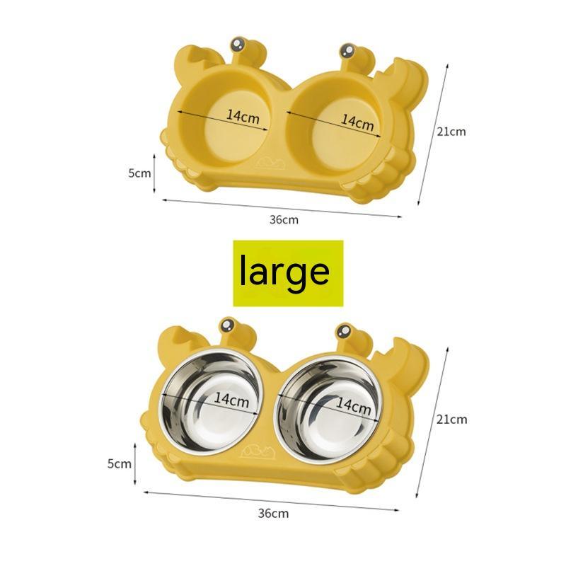 Pet Double Bowl Cat Bowl Removable Stainless Steel | Luxury Home Accessories | Heulog Glow