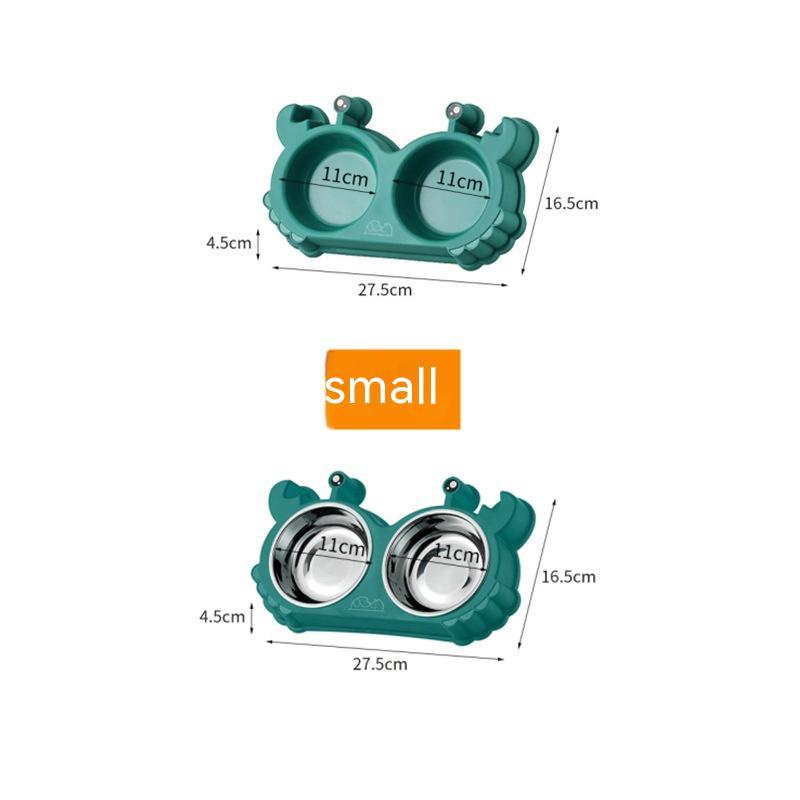 Pet Double Bowl Cat Bowl Removable Stainless Steel | Luxury Home Accessories | Heulog Glow