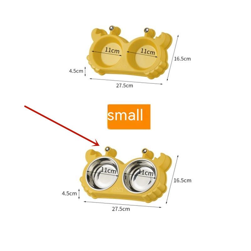 Pet Double Bowl Cat Bowl Removable Stainless Steel | Luxury Home Accessories | Heulog Glow