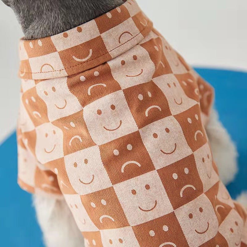 Pet Fadou Checked Denim Shirt | Luxury Home Accessories | Heulog Glow