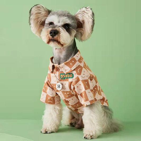 Pet Fadou Checked Denim Shirt | Luxury Home Accessories | Heulog Glow