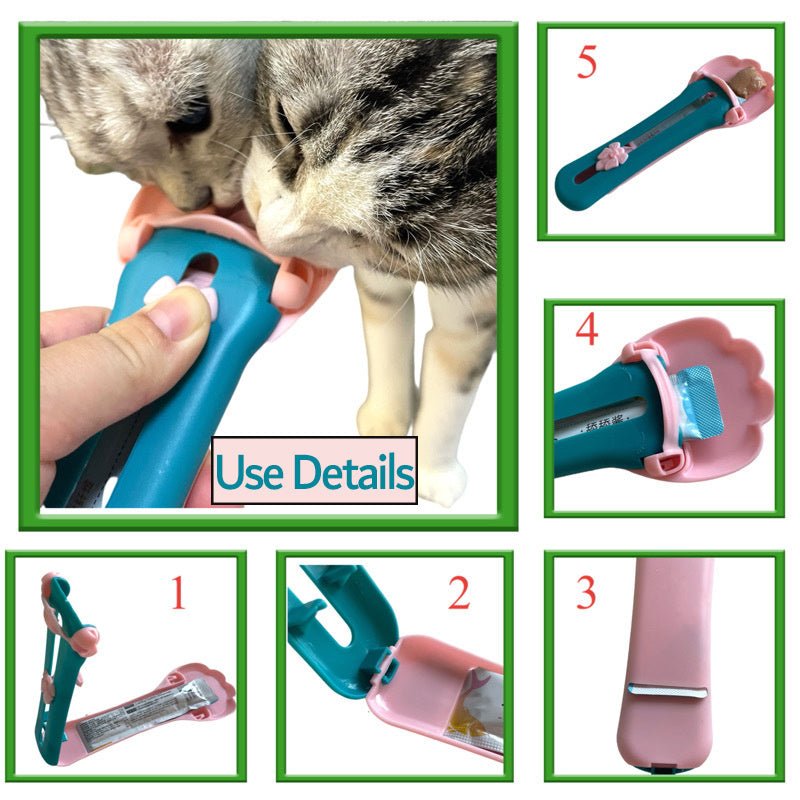 Pet Feed Spoon Snack Extrusion Food Scoop Cat Treat Bars Squeezer Feeder Puppy Kitten Liquid Food Cereal Dispenser Dropshipping | Luxury Home Accessories | Heulog Glow